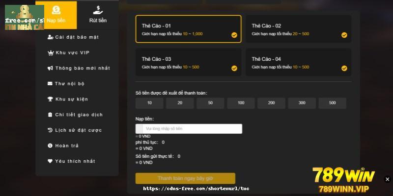Hướng dẫn chi tiết cách nạp tiền bằng thẻ cào tại 789Win