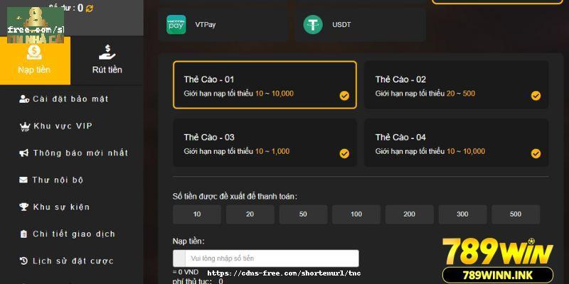 Hướng dẫn anh em nạp tiền vào tài khoản thông qua thẻ cào điện thoại