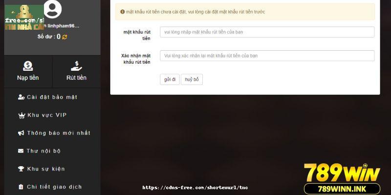 Thông tin liên quan đến giao dịch rút tiền về tài khoản tại nhà cái 789WIN